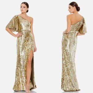 Mac Duggal One Shoulder Sequin Gown